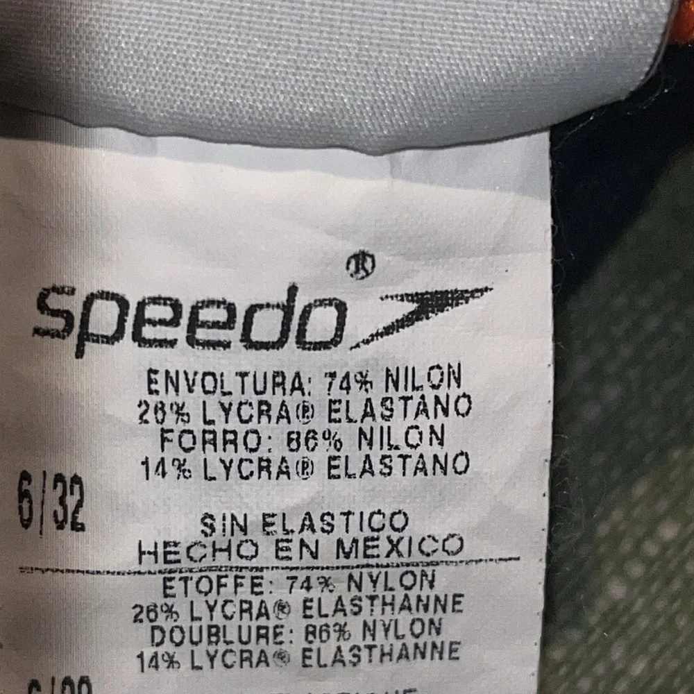 Speedo Rapid Spliced Energy Back Woman's Onepiece Swimsuit Black/Orange sz 6/32